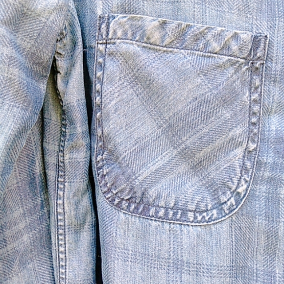 Rails | blue plaid long sleeve tencel button down large - Picture 3 of 5